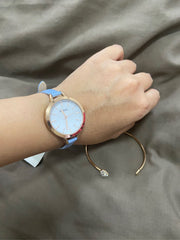  Shop Authentic Fossil Classic White Dial Blue Leather Strap Watch for Women - BQ3327 - Luxxuri