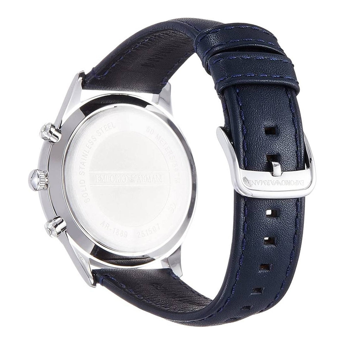  Shop Authentic Emporio Armani Chronograph Blue Dial Blue Leather Strap Watch For Men - AR1889 - Luxxuri