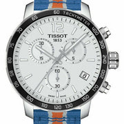 Shop Authentic Tissot Quickster Chronograph NBA New York Kicks White Dial Multicolored Nato Strap Watch For Men - T095.417.17.037.06 - Luxxuri