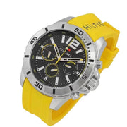  Shop Authentic Tommy Hilfiger Sports Multifunction Black Dial Yellow Rubber Strap Watch for Men - 1791144 - Luxxuri