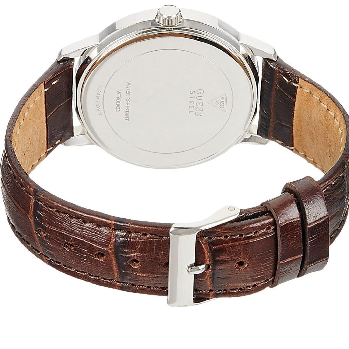  Shop Authentic Guess Wafer Quartz White Dial Brown Leather Strap Watch For Men - W70016G2 - Luxxuri