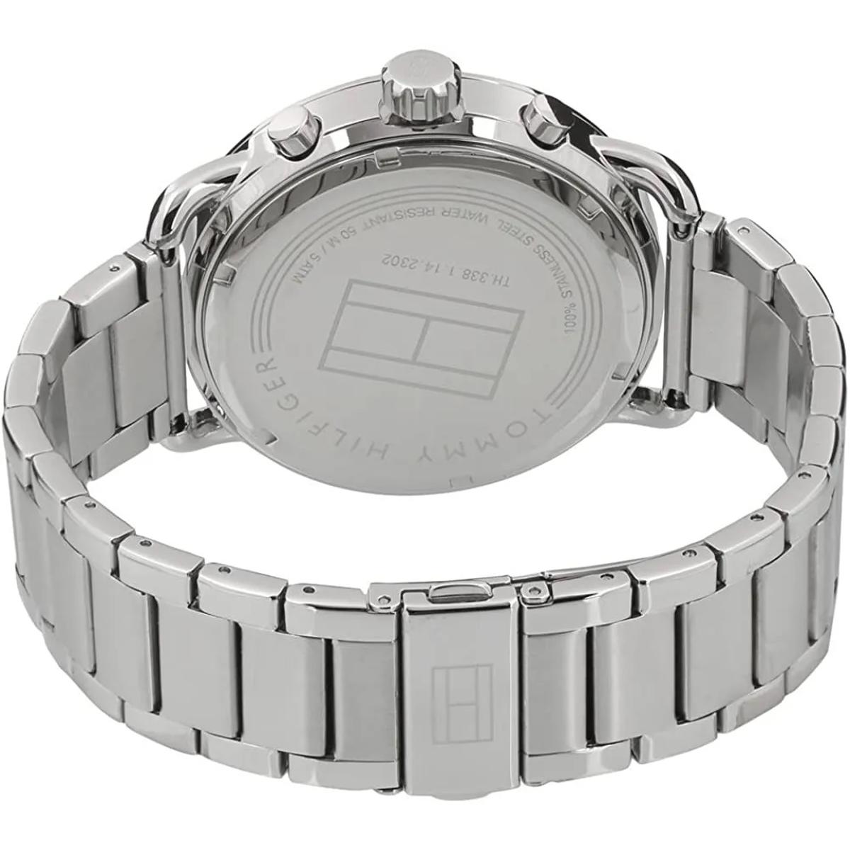  Shop Authentic Tommy Hilfiger Briggs Chronograph Black Dial Silver Steel Strap Watch for Men - 1791422 - Luxxuri