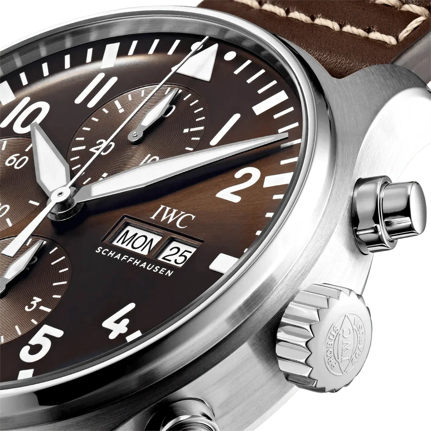  Shop Authentic IWC Pilot's Watch Chronograph Edition Brown Dial Brown Leather Strap Watch for Men - IW377713 - Luxxuri