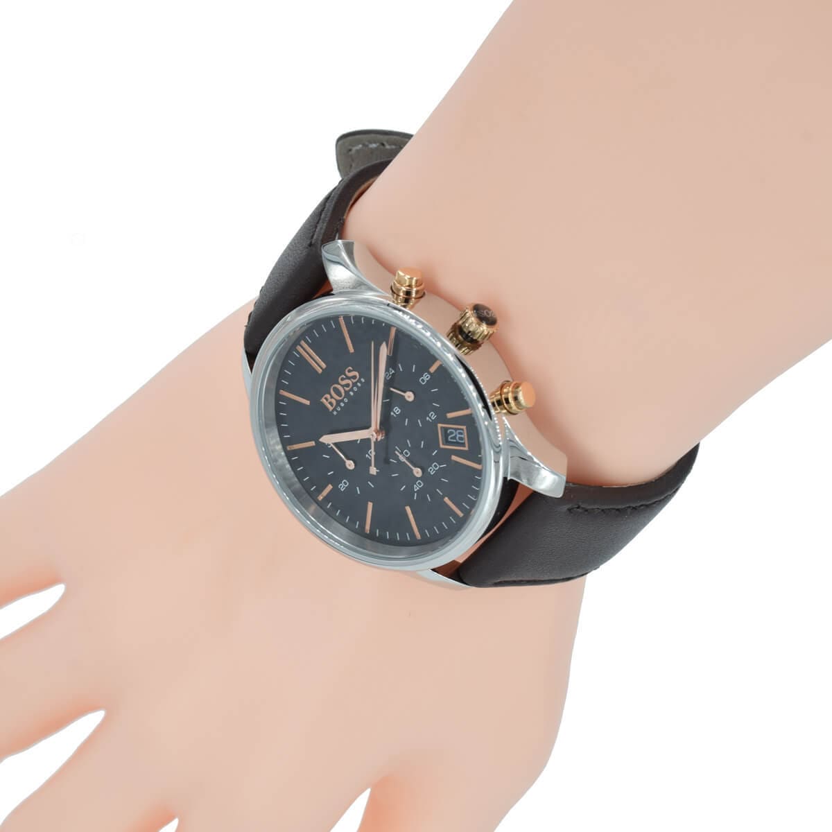  Shop Authentic Hugo Boss Time One Black Dial Brown Leather Strap Watch for Men - 1513448 - Luxxuri