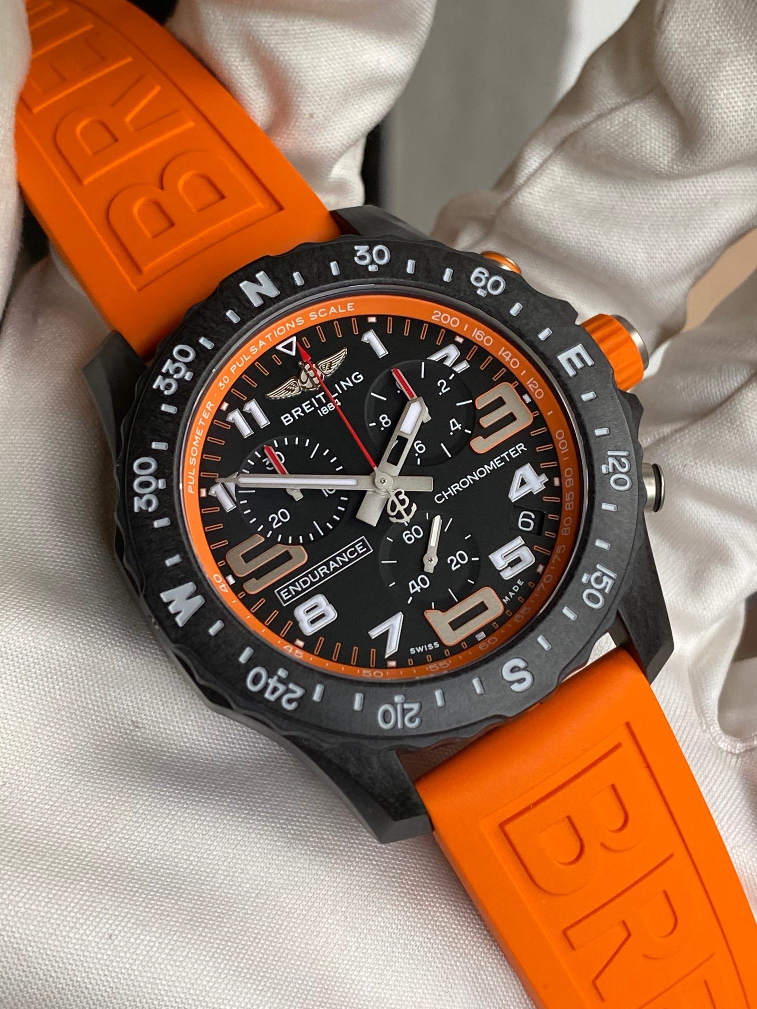  Shop Authentic Breitling Endurance Pro Black Dial Orange Rubber Strap Watch for Men - X82310A51B1S1 - Luxxuri