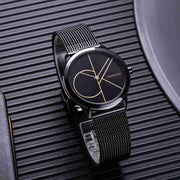  Shop Authentic Calvin Klein Minimal Black Dial Black Mesh Bracelet Watch for Women - K3M224X1 - Luxxuri