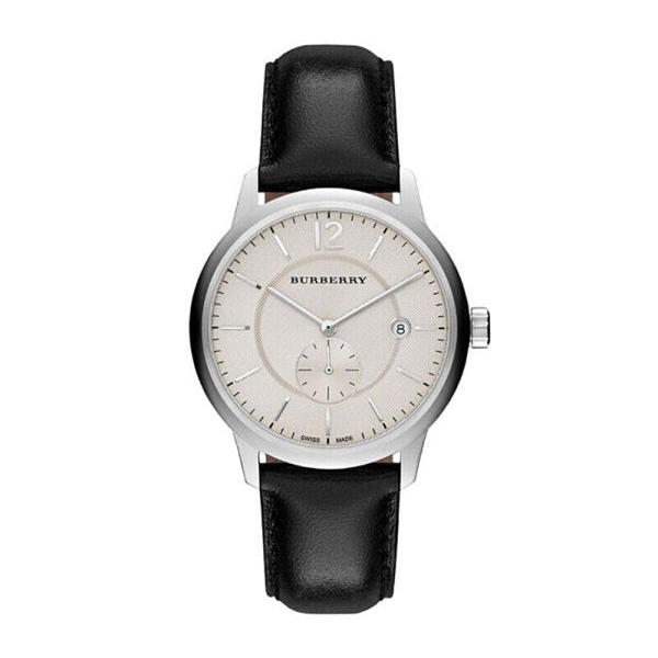 Shop Authentic Burberry The Classic Horseferry Beige Dial Black Leather Strap Watch for Men - BU10000 - Luxxuri