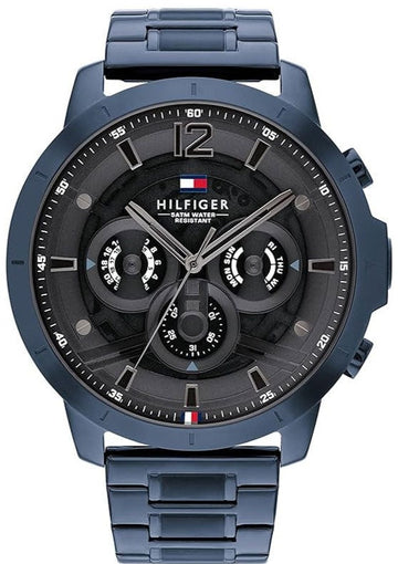  Shop Authentic Tommy Hilfiger Luca Chronograph Grey Dial Blue Steel Strap Watch For Men - 1710493 - Luxxuri