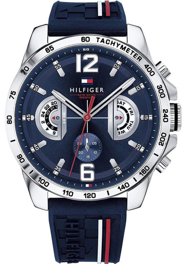  Shop Authentic Tommy Hilfiger Decker Blue Dial Blue Rubber Strap Watch for Men - 1791476 - Luxxuri