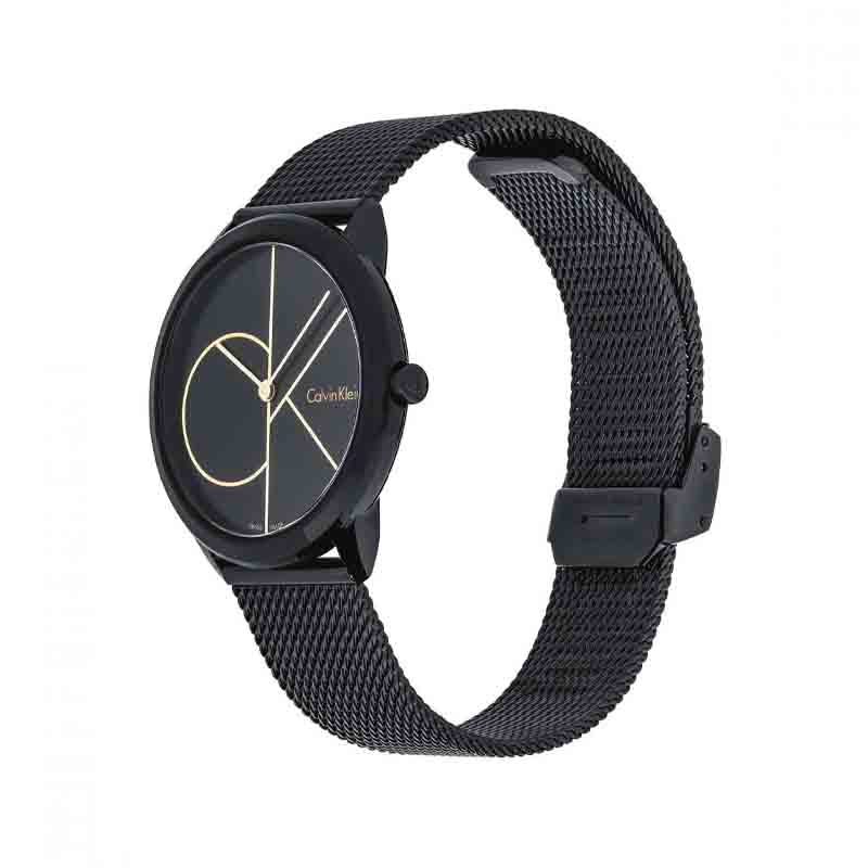  Shop Authentic Calvin Klein Minimal Black Dial Black Mesh Bracelet Watch for Women - K3M224X1 - Luxxuri
