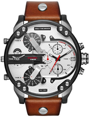  Shop Authentic Diesel Mr. Daddy 2.0 Chronograph Silver Dial Brown Leather Strap Watch For Men - DZ7394 - Luxxuri