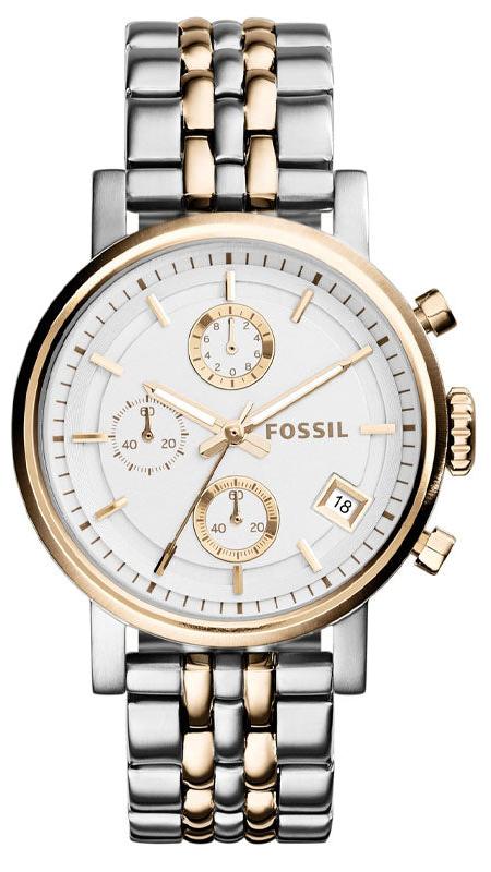  Shop Authentic Fossil Original Boyfriend Analog White Dial Two Tone Steel Strap Watch for Women - ES3746 - Luxxuri