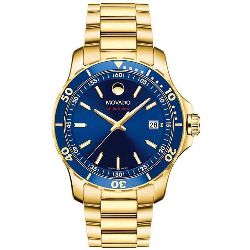  Shop Authentic Movado Series 800 Blue Dial Gold Steel Strap Watch For Men - 2600144 - Luxxuri