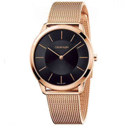  Shop Authentic Calvin Klein Minimal Black Dial Rose Gold Mesh Bracelet Watch for Men - K3M2162Y - Luxxuri