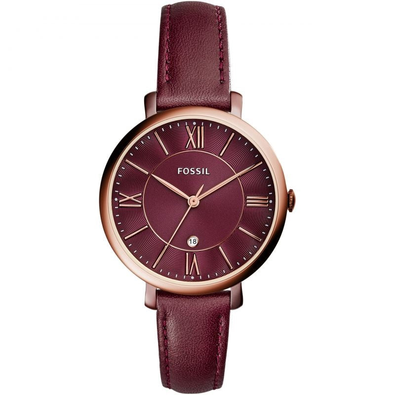  Shop Authentic Fossil Jacqueline Burgundy Dial Burgundy Leather Strap Watch for Women  - ES4099 - Luxxuri