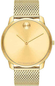  Shop Authentic Movado Bold Gold Dial Gold Mesh Bracelet Watch For Men - 3600373 - Luxxuri