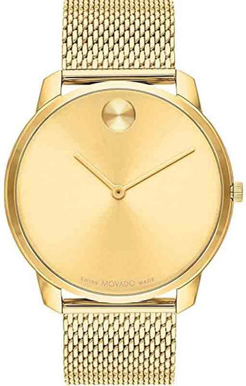  Shop Authentic Movado Bold Gold Dial Gold Mesh Bracelet Watch For Men - 3600373 - Luxxuri