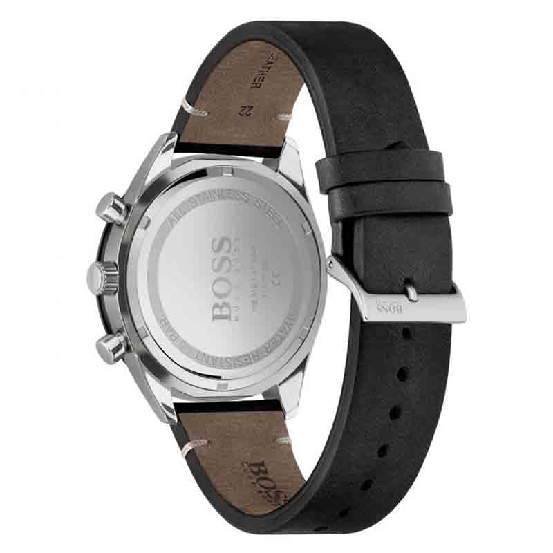  Shop Authentic Hugo Boss Chronograph Black Dial Black Leather Strap Watch for Men - 1513864 - Luxxuri