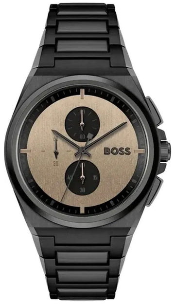  Shop Authentic Hugo Boss Steer Chronograph Brown Dial Black Steel Strap Watch For Men - 1514043 - Luxxuri