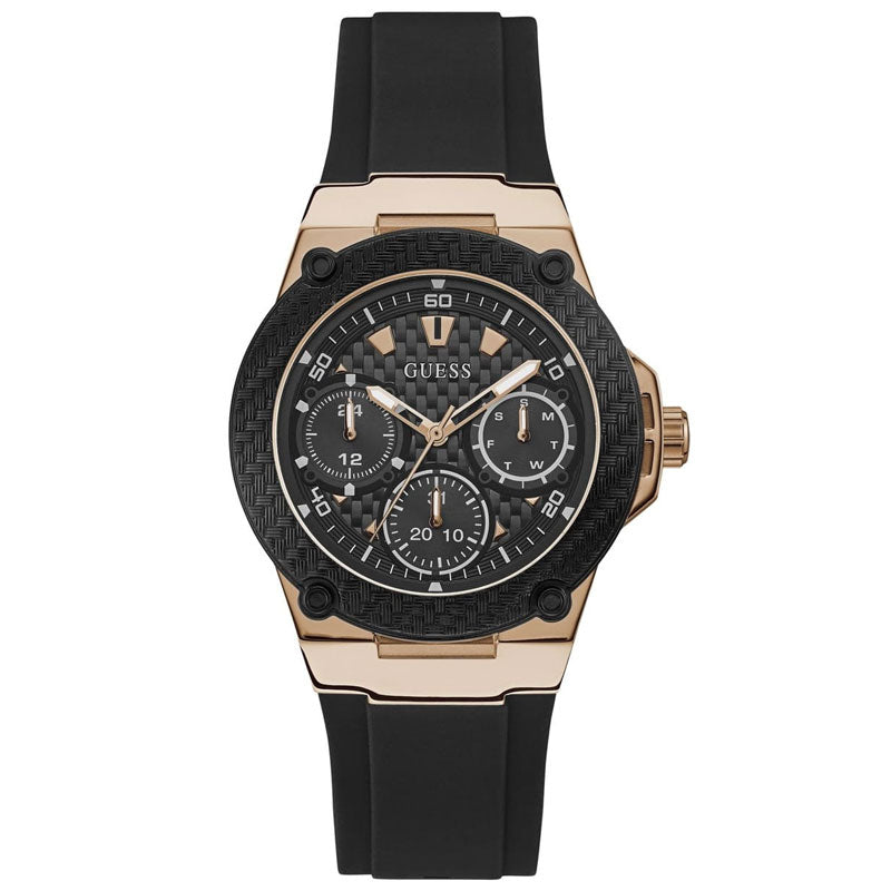  Shop Authentic Guess Zena Chronograph Black Dial Black Rubber Strap Watch For Women - W1094L6 - Luxxuri