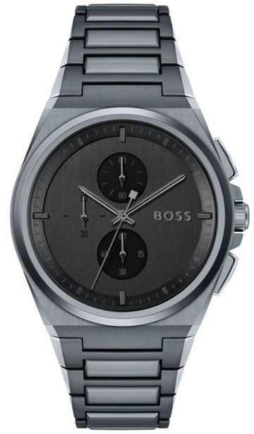  Shop Authentic Hugo Boss Steer Chronograph Quartz Grey Dial Grey Steel Strap Watch For Men - 1513996 - Luxxuri