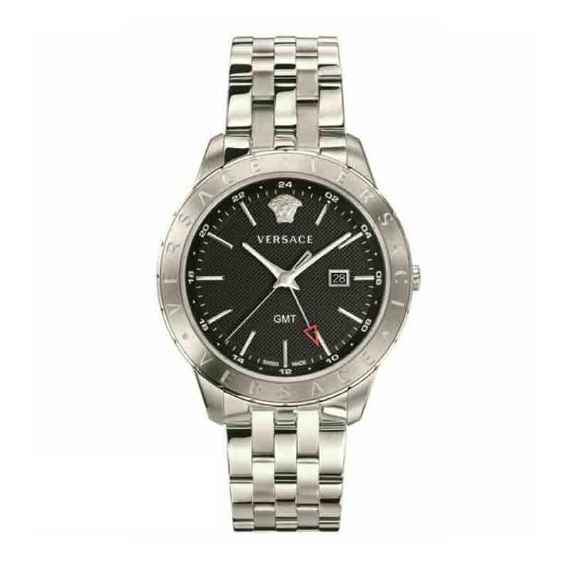  Shop Authentic Versace Univers Analog Black Dial Silver Steel Strap Watch for Men - VEBK00418 - Luxxuri