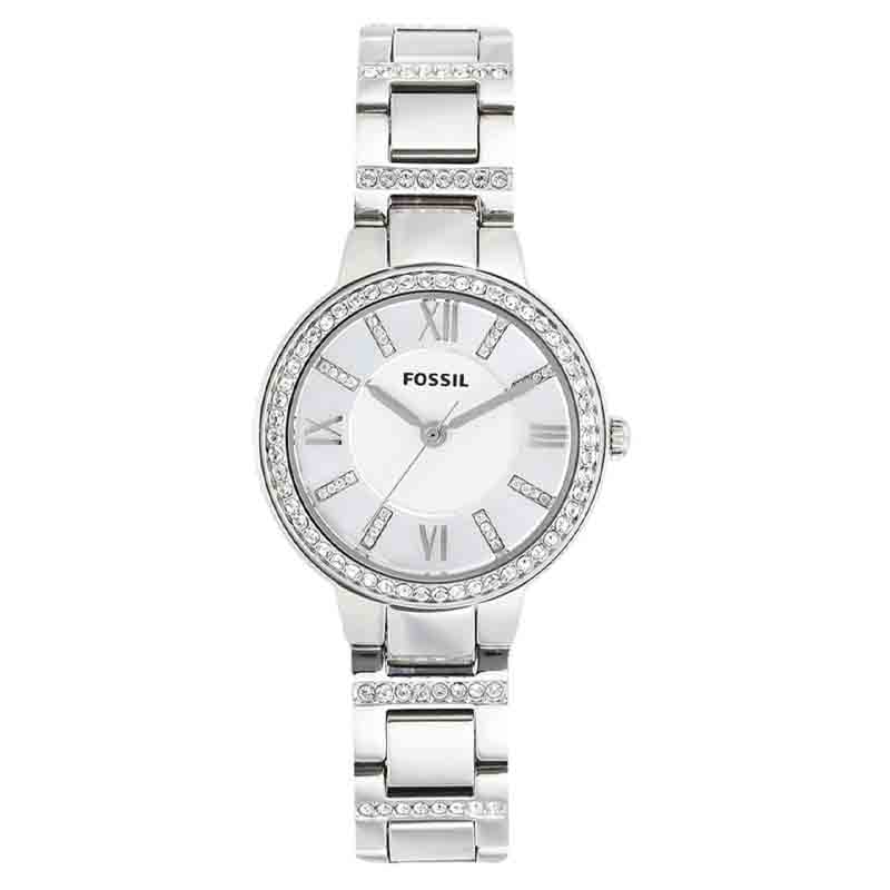  Shop Authentic Fossil Virginia Silver Dial Silver Steel Strap Watch for Women - ES3282 - Luxxuri