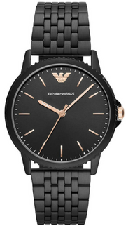 Emporio Armani Interchangeable Black Dial Black Steel Strap Watch For Men - AR80021