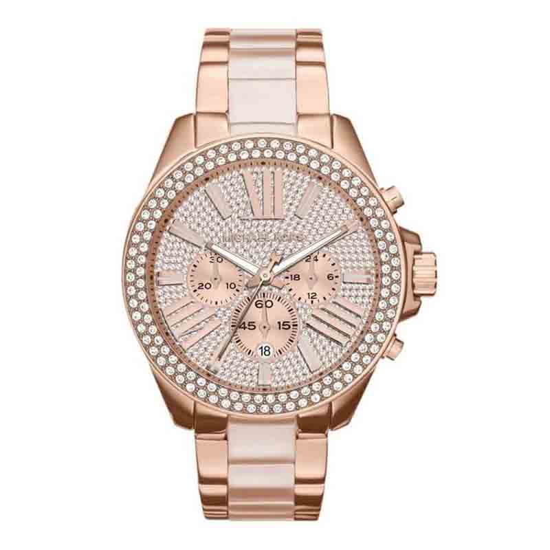  Shop Authentic Michael Kors Wren Crystals Rose Gold Dial Rose Gold Steel Strap Watch for Women - MK6096 - Luxxuri