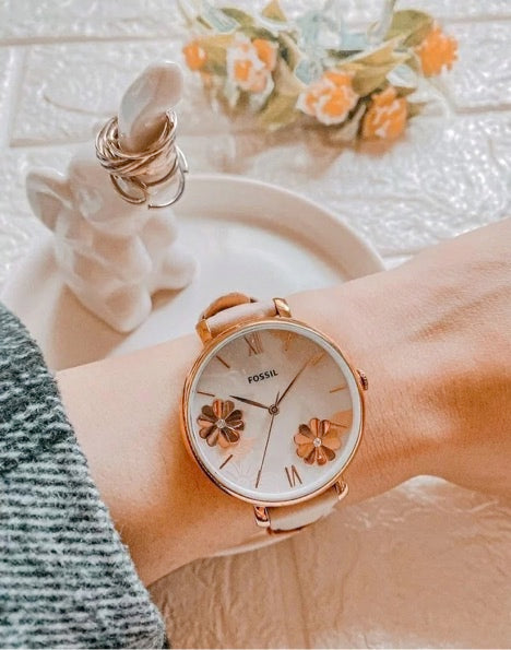  Shop Authentic Fossil Jacqueline Multi Colored Dial Blue Leather Strap Watch for Women - ES4813 - Luxxuri