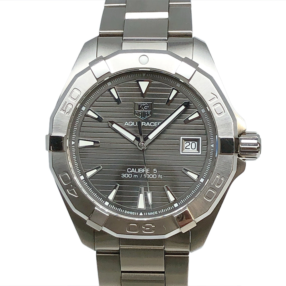  Shop Authentic Tag Heuer Aquaracer Automatic Anthracite Grey Dial Silver Steel Strap Watch for Men - WAY2113.BA0928 - Luxxuri
