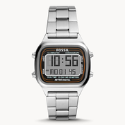  Shop Authentic Fossil Retro Digital Silver Dial Silver Steel Strap Watch for Men - FS5844 - Luxxuri