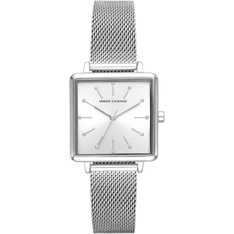  Shop Authentic Armani Exchange Lola Quartz Silver Dial Silver Mesh Strap Watch For Women - AX5800 - Luxxuri