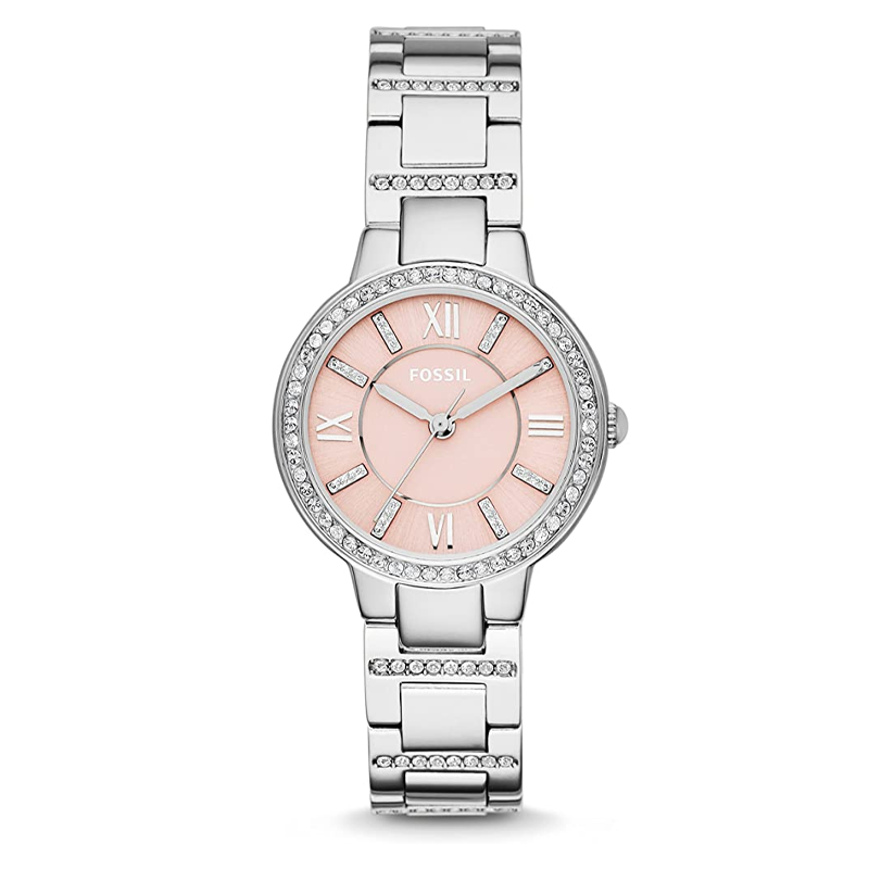  Shop Authentic Fossil Virginia Pink Dial Silver Steel Strap Watch for Women - ES3504 - Luxxuri