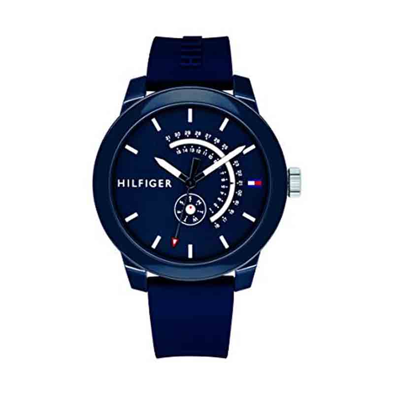  Shop Authentic Tommy Hilfiger Denim Quartz Blue Dial Blue Rubber Strap Watch for Men - 1791482 - Luxxuri