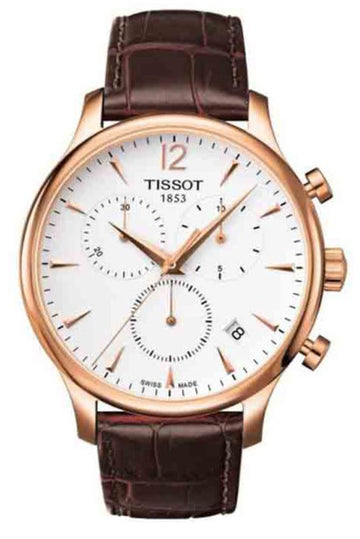  Shop Authentic Tissot T Classic Tradition Chronograph White Dial Brown Leather Strap Watch For Men - T063.617.36.037.00 - Luxxuri