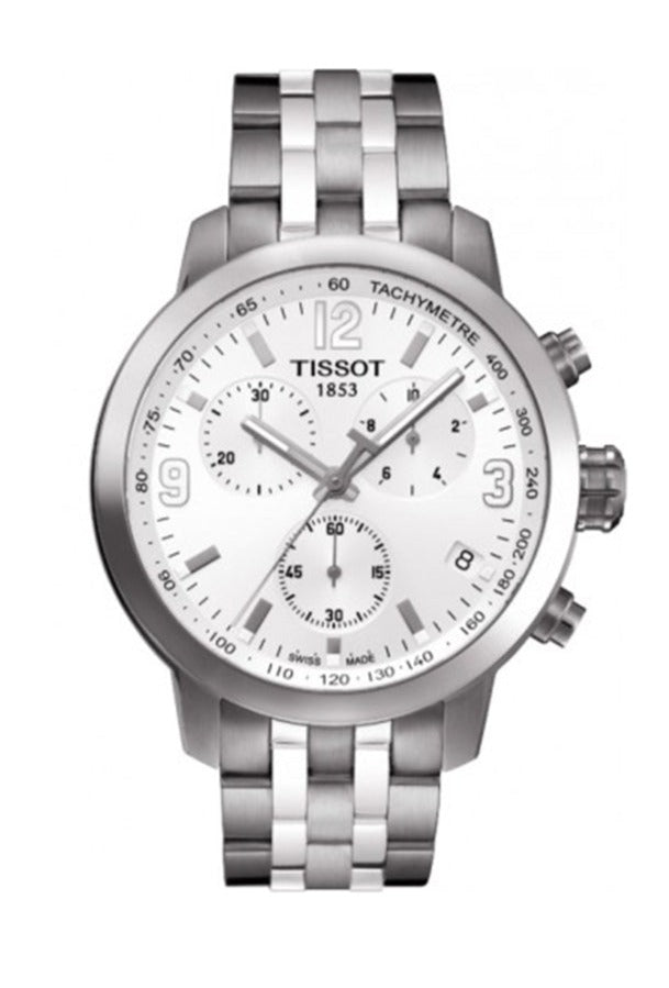  Shop Authentic Tissot PRC 200 Chronograph White Dial Silver Steel Strap Watch For Men - T055.417.11.017.00 - Luxxuri
