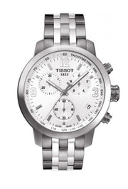  Shop Authentic Tissot PRC 200 Chronograph White Dial Silver Steel Strap Watch For Men - T055.417.11.017.00 - Luxxuri