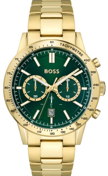  Shop Authentic Hugo Boss Allure Chronograph Green Dial Gold Steel Strap Watch for Men - 1513923 - Luxxuri
