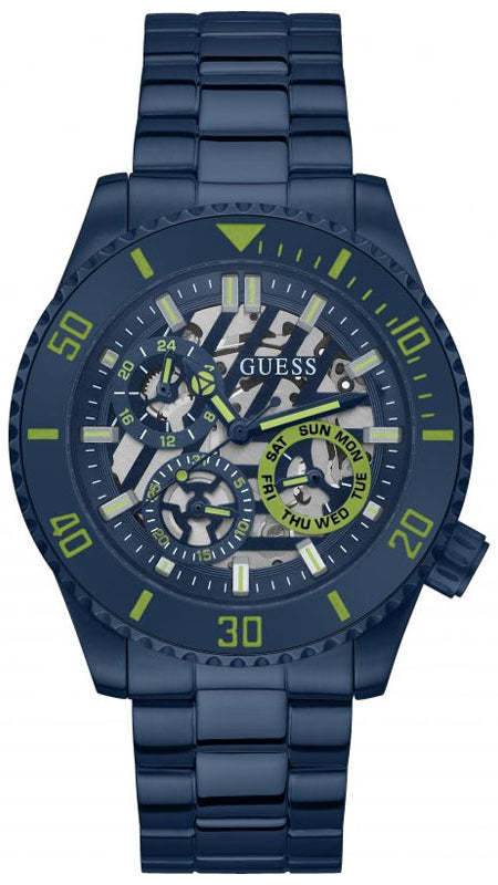  Shop Authentic Guess Axle Multifunction Navy Blue Dial Blue Steel Strap Watch For Men - GW0488G4 - Luxxuri