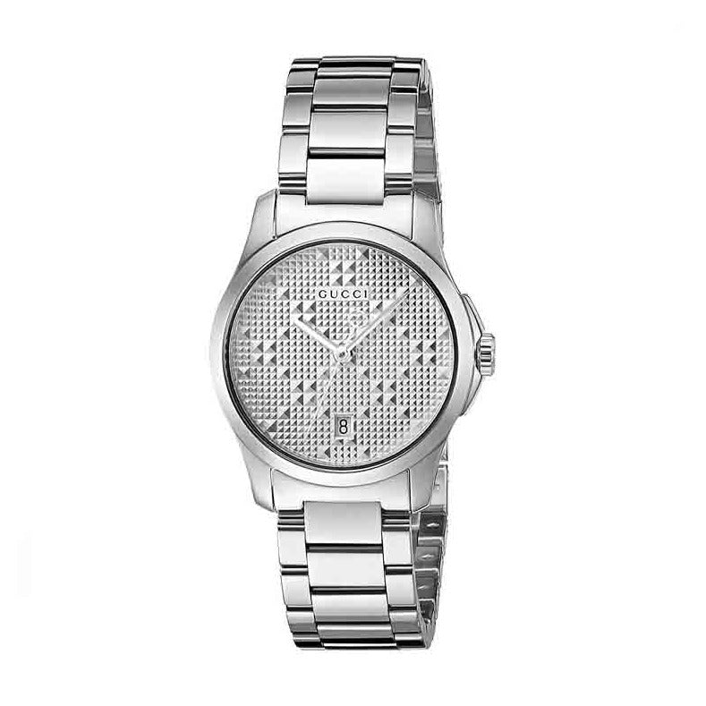  Shop Authentic Gucci G Timeless Silver Dial Silver Steel Strap Watch For Women - YA126551 - Luxxuri