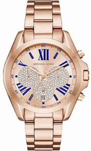  Shop Authentic Michael Kors Bradshaw Chronograph Rose Gold Dial Rose Gold Steel Strap Watch For Women - MK6321 - Luxxuri