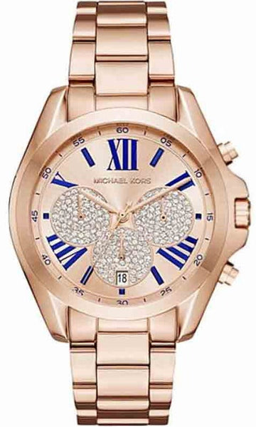  Shop Authentic Michael Kors Bradshaw Chronograph Rose Gold Dial Rose Gold Steel Strap Watch For Women - MK6321 - Luxxuri