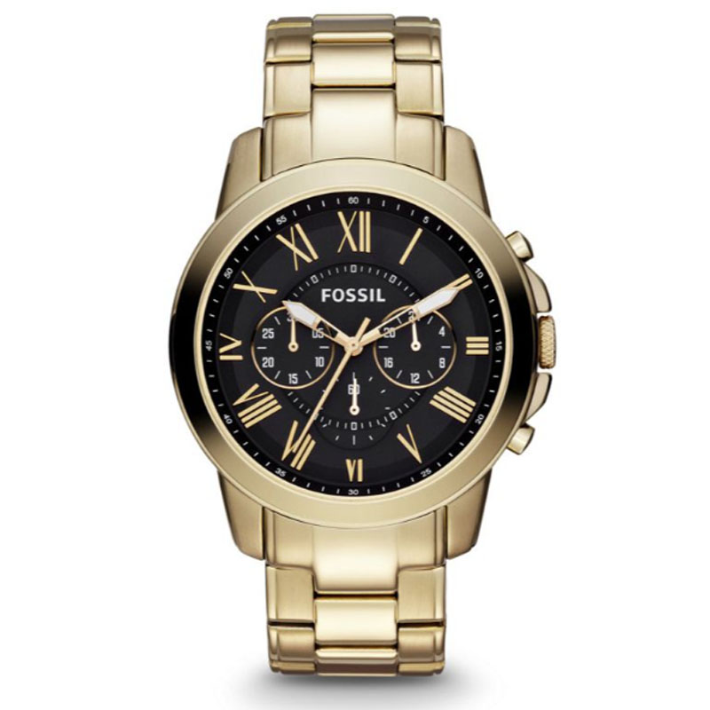  Shop Authentic Fossil Grant Chronograph Black Dial Gold Steel Strap Watch for Men - FS4815 - Luxxuri