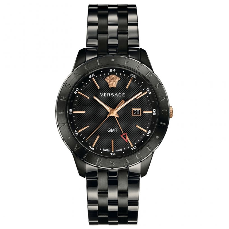  Shop Authentic Versace Univers Quartz Black Dial Black Steel Strap Watch for Men - VEBK00618 - Luxxuri