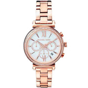  Shop Authentic Michael Kors Sofie Chronograph Mother of Pearl White Dial Rose Gold Steel Strap Watch For Women - MK6576 - Luxxuri