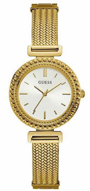 Shop Authentic Guess Quartz White Dial Gold Steel Strap Watch For Women - W1152L2 - Luxxuri