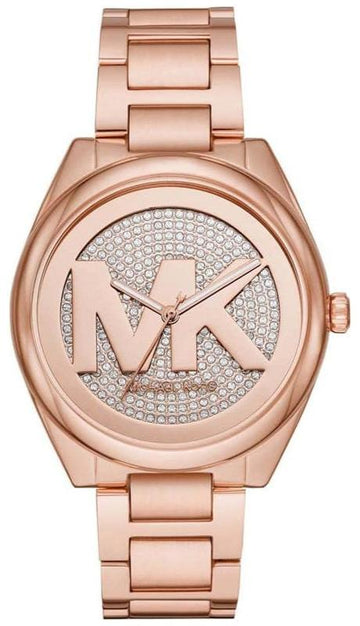  Shop Authentic Michael Kors Janelle Quartz Crystals Rose Gold Dial Rose Gold Steel Strap Watch For Women - MK7312 - Luxxuri