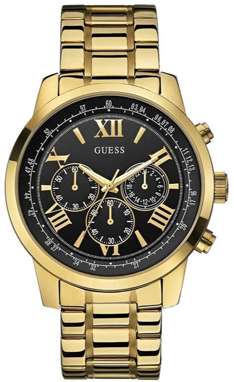  Shop Authentic Guess Horizon Chronograph Black Dial Gold Steel Strap Watch For Men - W0379G4 - Luxxuri