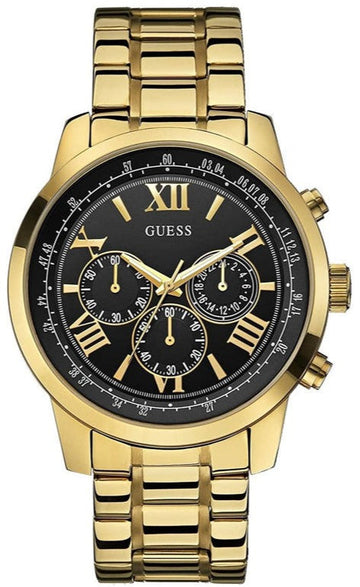  Shop Authentic Guess Horizon Chronograph Black Dial Gold Steel Strap Watch For Men - W0379G4 - Luxxuri
